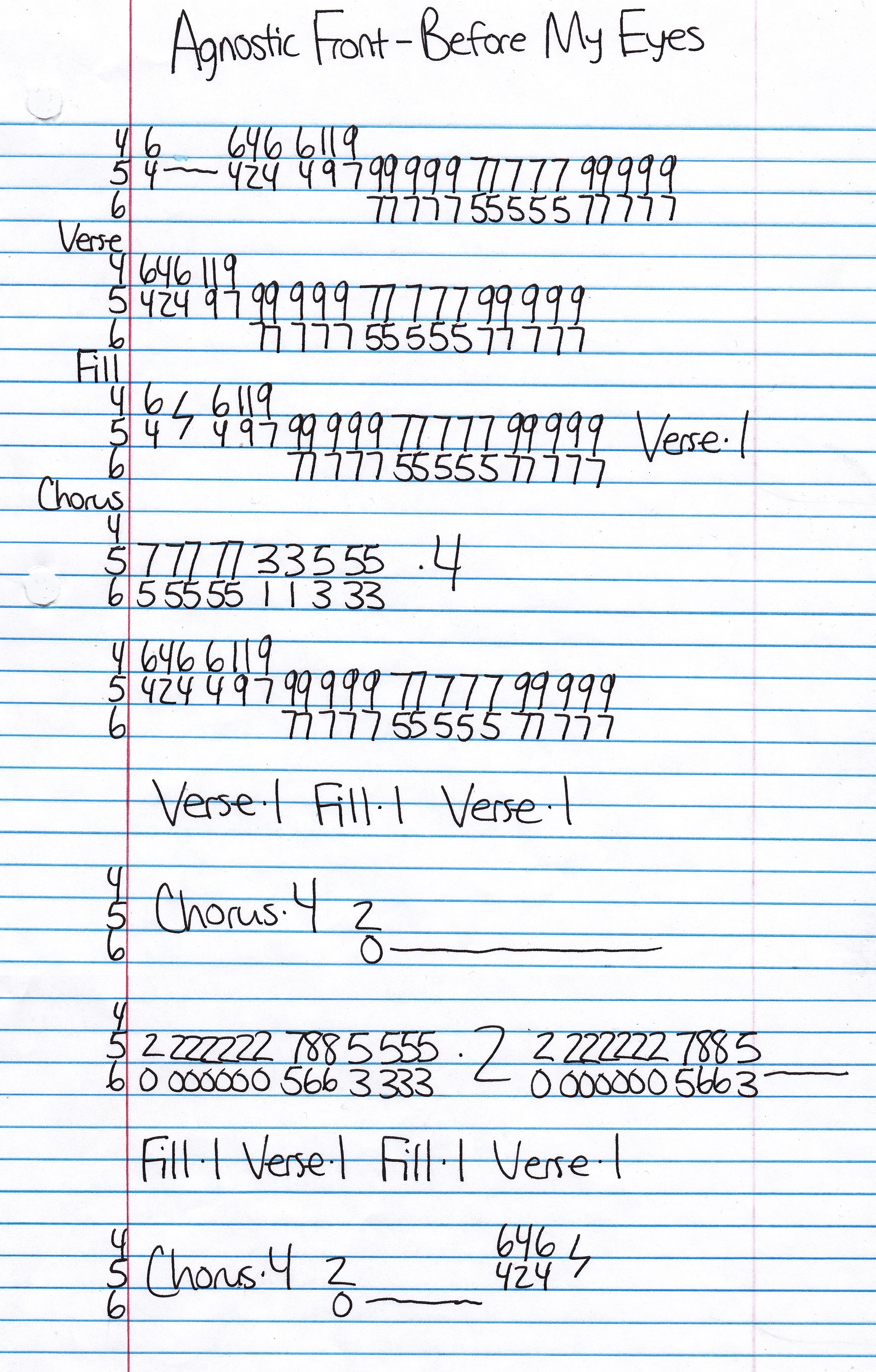 High quality guitar tab for Before My Eyes by Agnostic Front off of the album Something's Gotta Give. ***Complete and accurate guitar tab!***